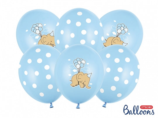 12 Inch Elephant Pastel Baby Blue Mix Latex