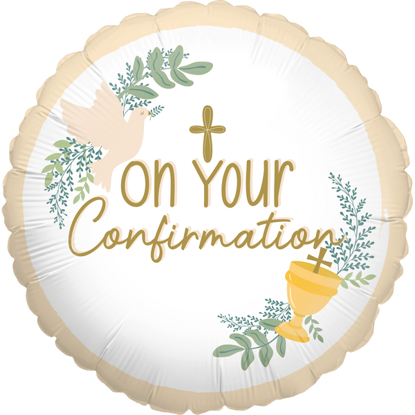 18" ROUND ON YOUR CONFIRMATION WHITE SPECIAL DESIGN FOIL