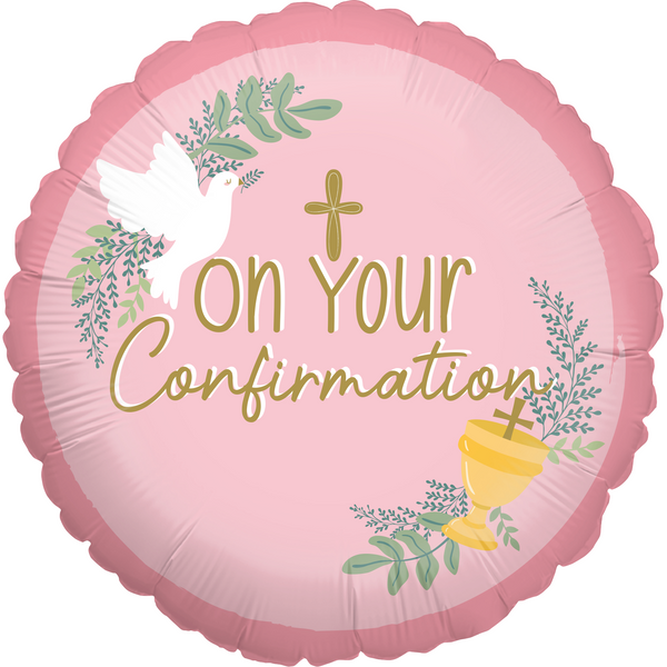 18" ROUND ON YOUR CONFIRMATION PINK SPECIAL DESIGN FOIL