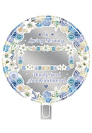 18" ROUND IN LOVING MEMORY PERSONALISED BLUE