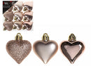 513329z Set Of Rose Gold Heart Decorations